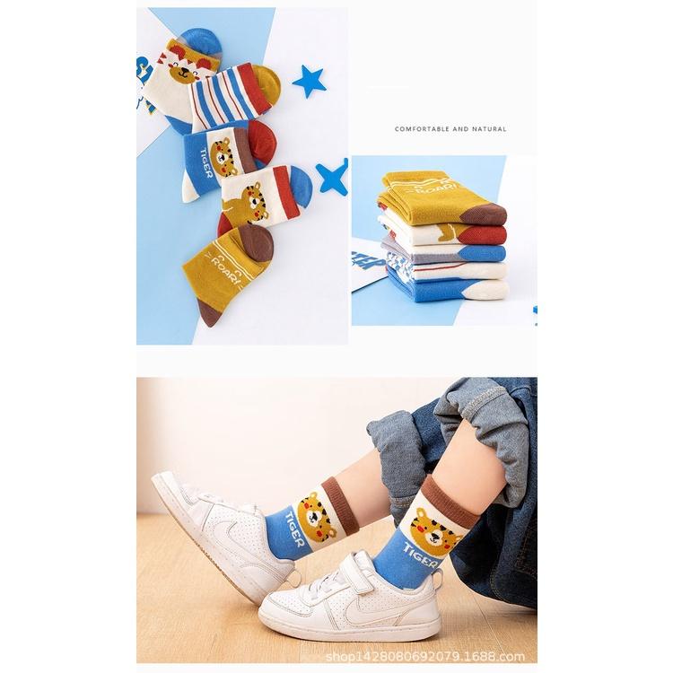 Set 5 đôi tất len cao cổ cho bé trai và bé gái nhiều màu sắc size từ 1 đến 13 tuổi
