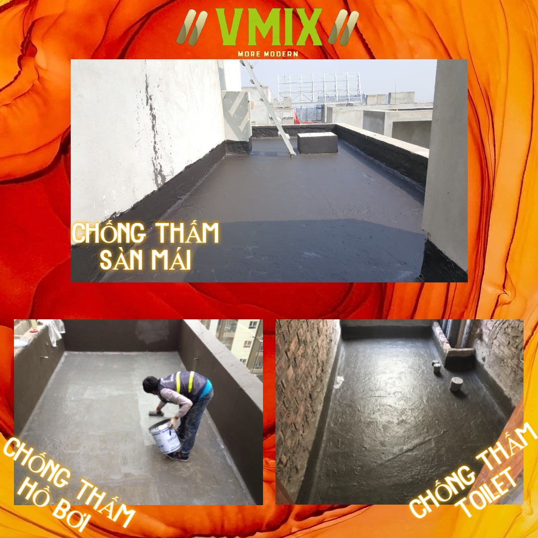 Chống thấm xi măng 2 thành phần Vitec xp 02 hq siêu đàn hồi ,không độc hại ,bám dính tốt trên mọi bề  mặt ,chống thấm cho nhà vệ sinh, ban công,mái,tường ngoài nhà,bể nước . vmix eco