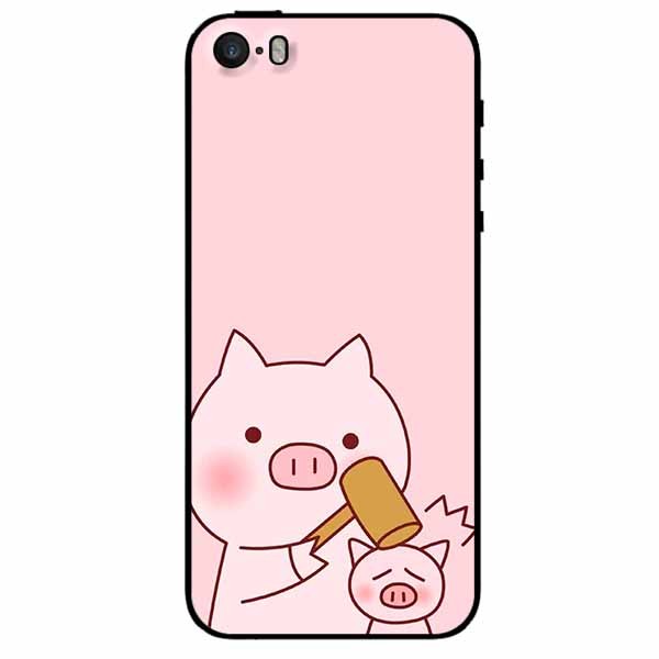 Ốp lưng dành cho Iphone 5/5s/5se mẫu Heo Cầm Búa