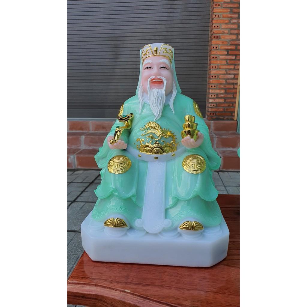 Tượng thần tài thổ địa đế vuông bằng đá nhập khẩu Đài Loan cao 26,5cm