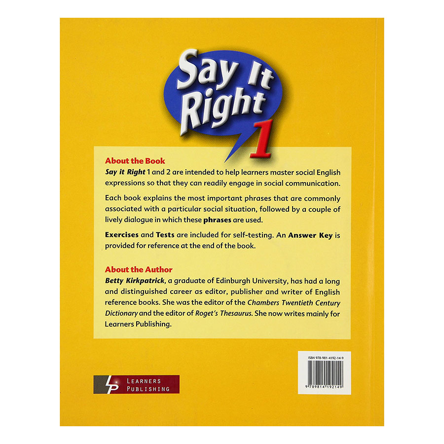 [Hàng thanh lý miễn đổi trả] Say It Right 1 With Audio CD