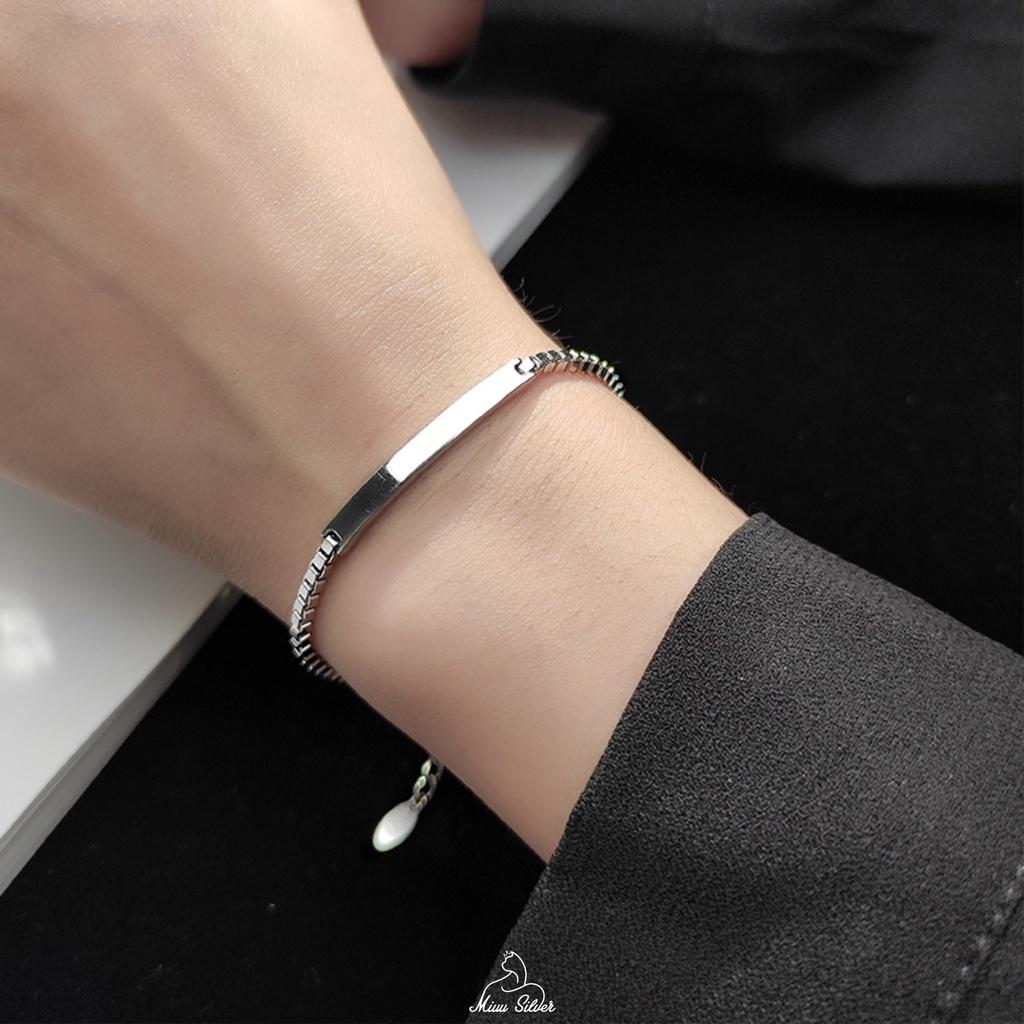 Vòng tay bạc nữ Miuu Silver, lắc tay bạc925 đôi unisex Ghody