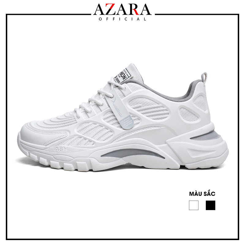 Giày Thể Thao Nam AZARA- Giày Sneaker Màu Đen - Trắng, Giày Thể Thao UNISEX, Dáng Thể Thao Dễ Phối Đồ, Êm Chân, Thoáng Khí - G5311