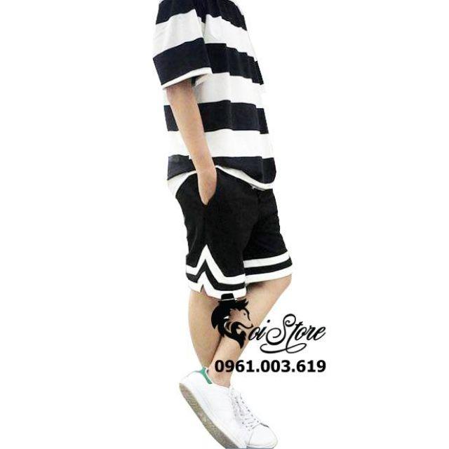 40- 90kg Quần Short Line Unisex nam/nữ thời trang Sói Store bigsize