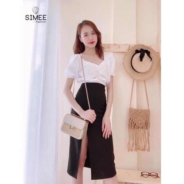 Set váy thiết kế simee xẻ tà