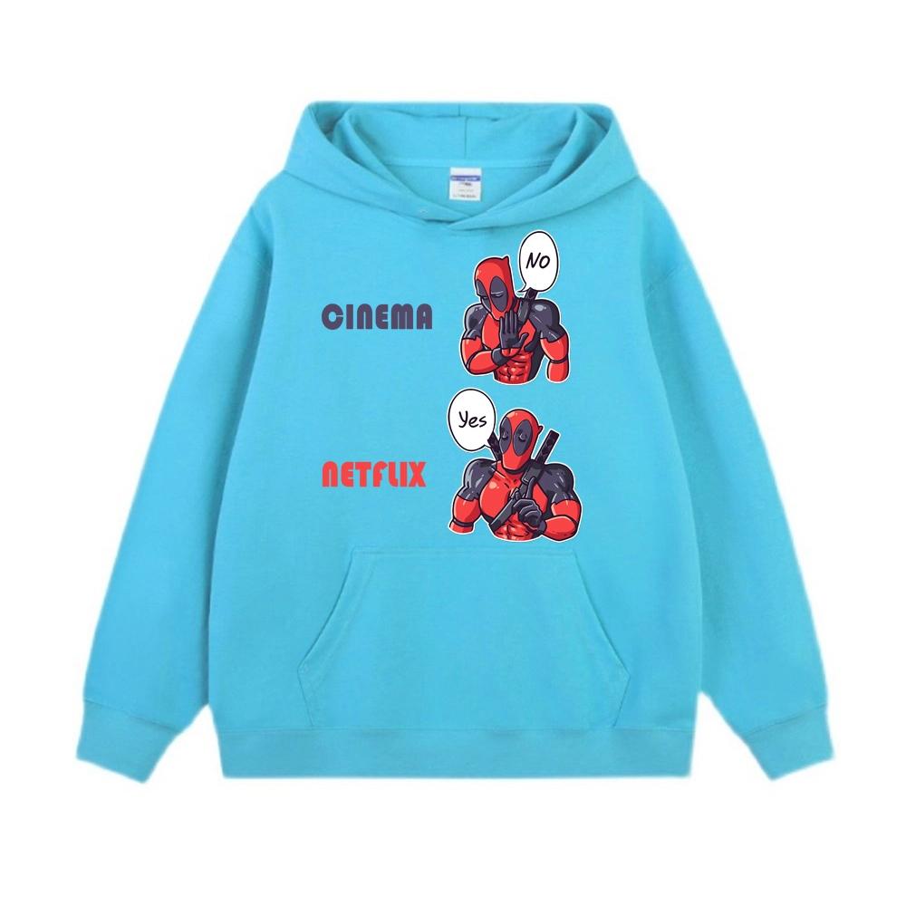 Hoodie nam Deadpool biểu cảm Yes No hài hước mcu BND470 - Xanh biển