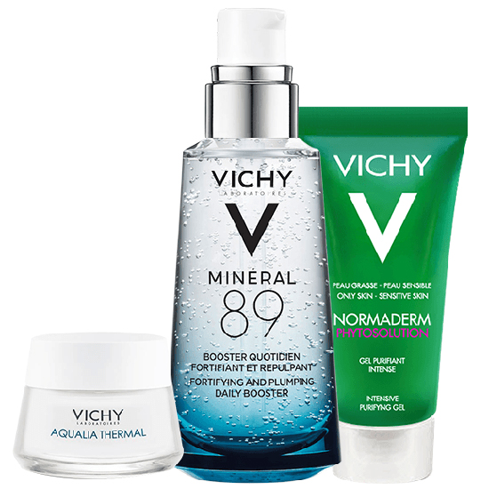 Bộ 3 Sản Phẩm Dưỡng Chất Khoáng Núi Lửa Cô Đặc Vichy Mineral 89 Giúp Da Sáng Mịn Và Căng Mượt