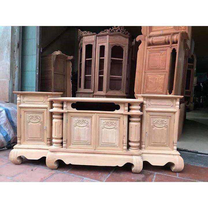 Kệ Tivi Kiểu Cột Nho Gỗ Gõ Đỏ