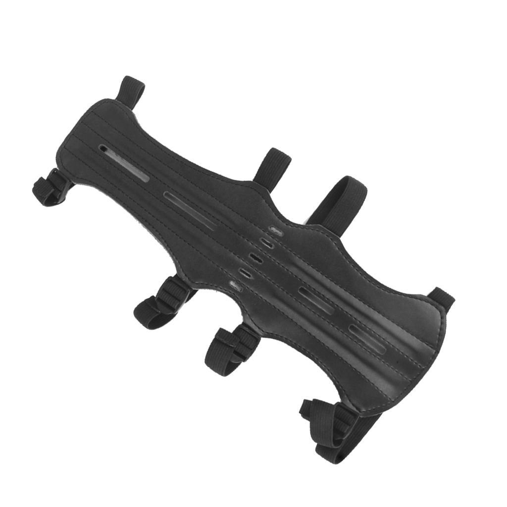 Archery Arm Guard Leather 4 Adjustable Straps Archer Protector Protection Protective Gear