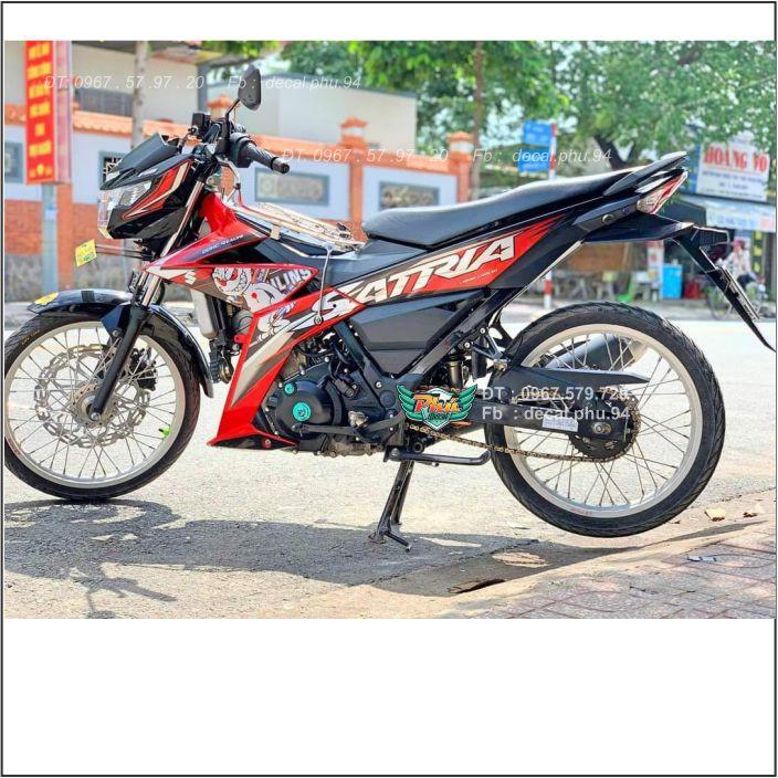 Tem Rời Satria Đỏ Trắng đen Thỏ Ohlins