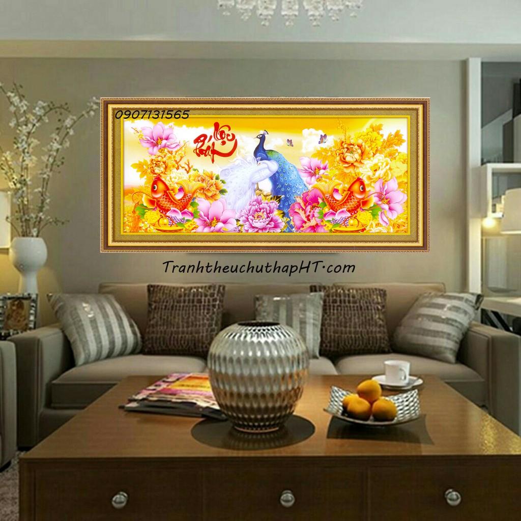 Tranh đính đá phát tài phát lộc 113*50cm - chưa đính