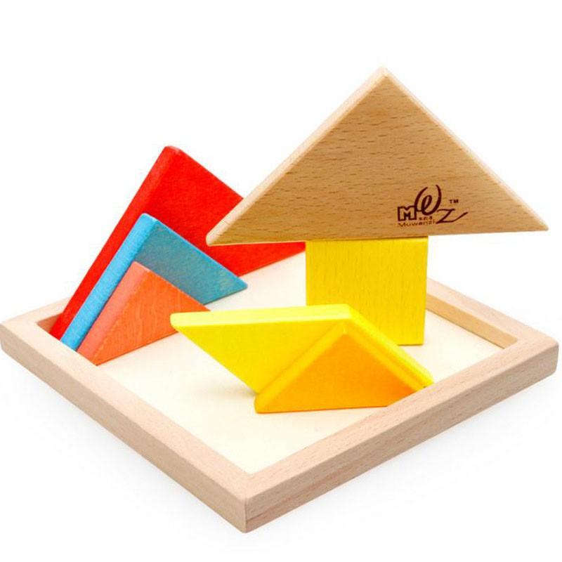 Đồ chơi giáo dục xếp hình Tangram bằng gỗ cho trẻ phát triển tư duy - Đồ chơi gỗ thông minh