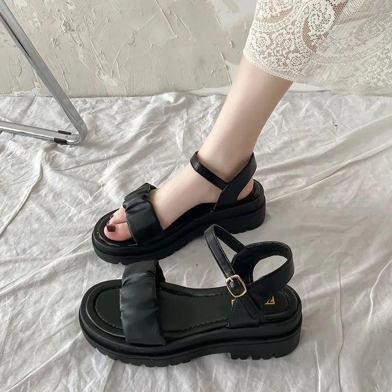 CHZK Giày Sandal Đế Xuồng Thời Trang Dành Cho Nữ