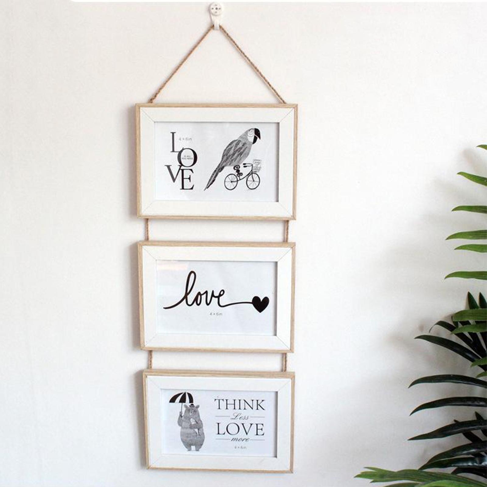 3x 4x6 inch / 5x7 inch Picture Frames for Wall Hanging 6 inch  wood color