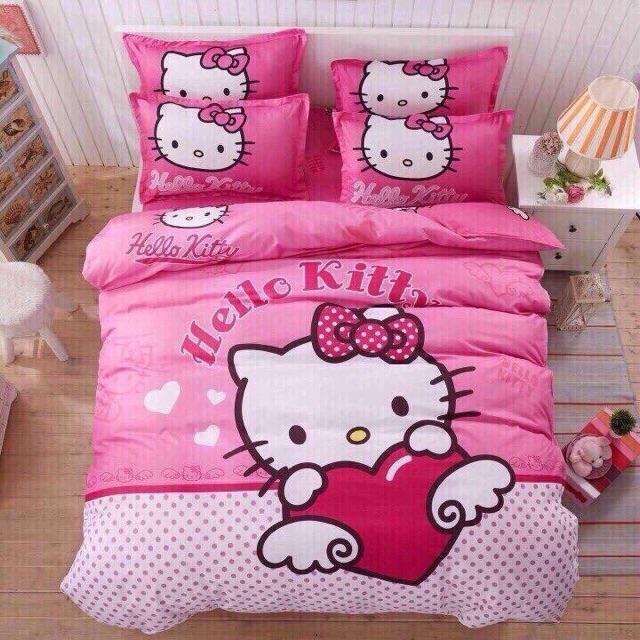 Bộ chăn ga poly cotton 4 món hình con vật ngộ nghĩnh