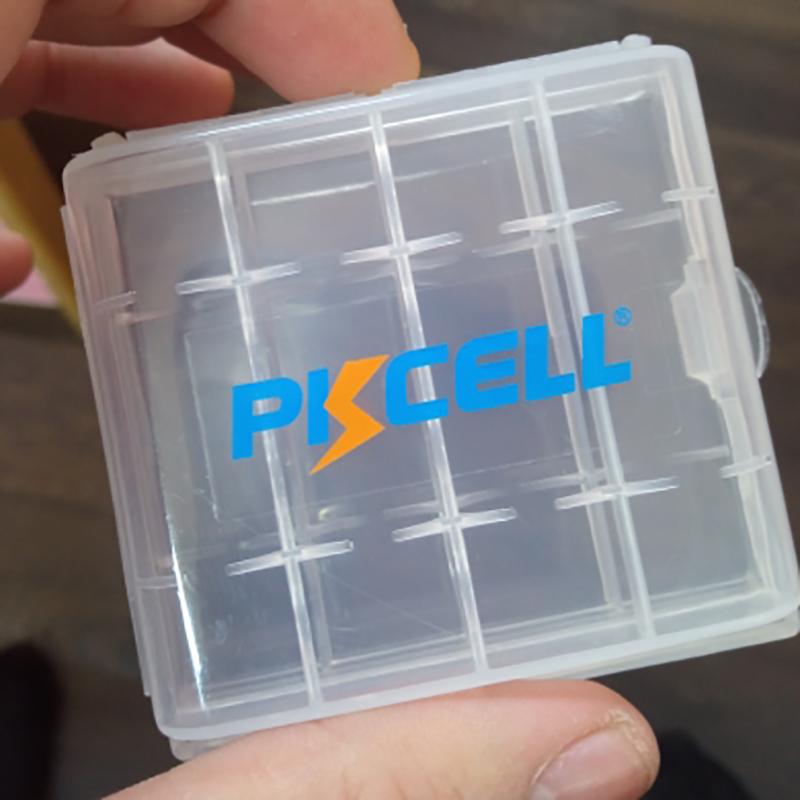 5 Chiếc PKCELL Hộp Pin Ốp Lưng Giá Đỡ Hộp Bảo Quản 4 Khe Cắm Cho Cả Pin AA AAA Nhựa Trắng