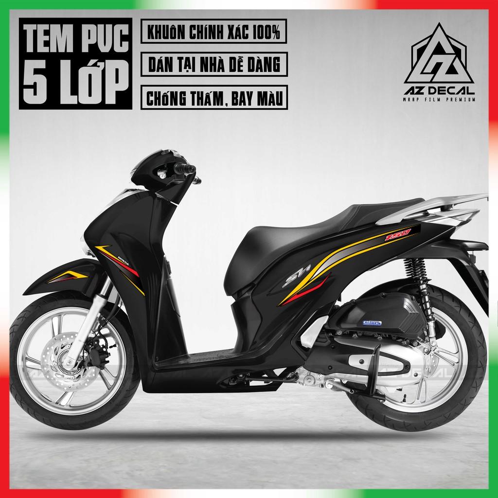 Tem Chỉ Xe SH 2017 - 2021 Đẹp | SH18 | Decal PVC Cao Cấp Chống Bay Màu, Dễ Dán Tại Nhà - 2020 - 2021,Vàng Đen Đỏ