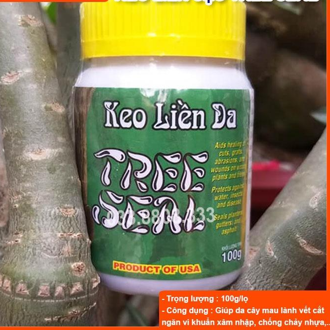 BỘ DỤNG CỤ CHUYÊN GHÉP UỐN CÂY ( DAO GẬP CÁN GỖ - DÂY XANH 50M- KEO GHÉP CÂY TREE SEAL 100ML)