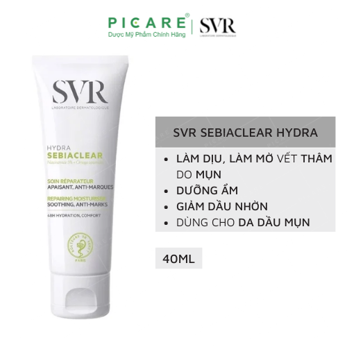 Kem Dưỡng Ẩm Giảm Thâm Mụn Cho Da Dầu SVR Sebiaclear Hydra 40ml