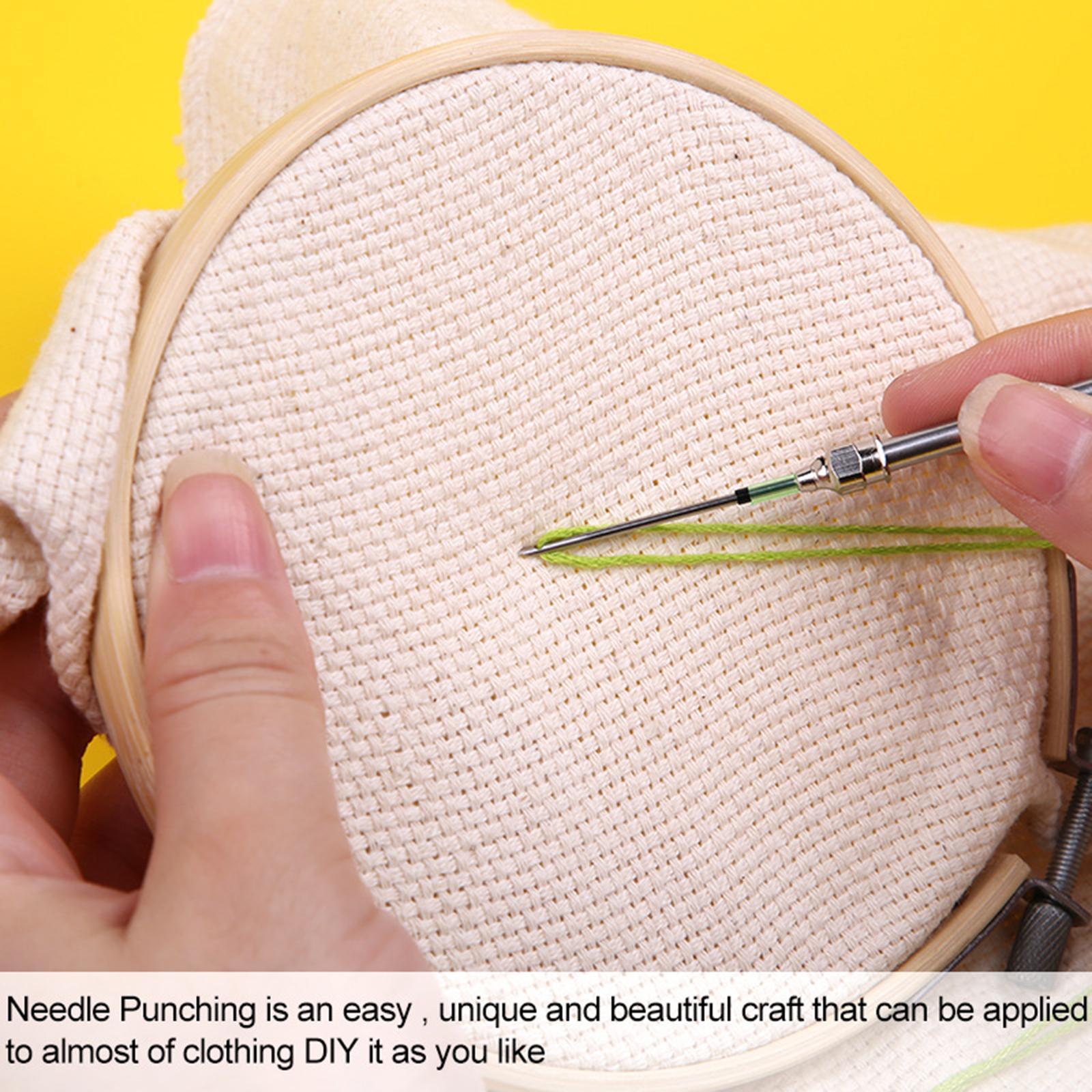 Embroidery Punch Needle, 62 Pcs Punch Needle Tool with Needle Punch, 48 Pcs Embroidery Thread, Embroidery Needles, Punch Needle Kit for Beginners