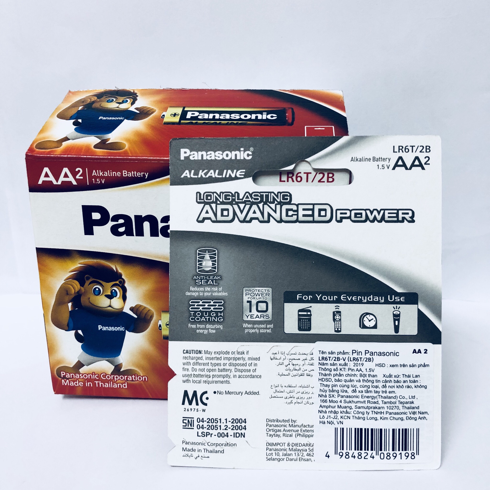 Hộp pin pin Kiềm Alkaline Panasonic AA LR6T/2B-Hàng chính hãng