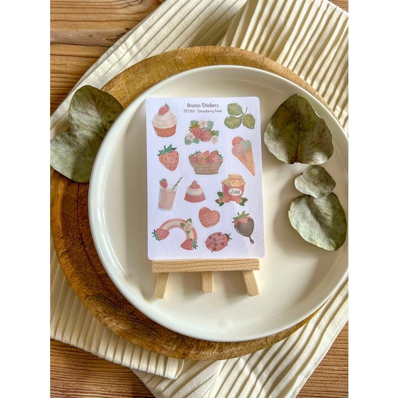 Sticker sheet strawberry fever - chuyên dán, trang trí sổ nhật kí, sổ tay | Bullet journal - Unim038