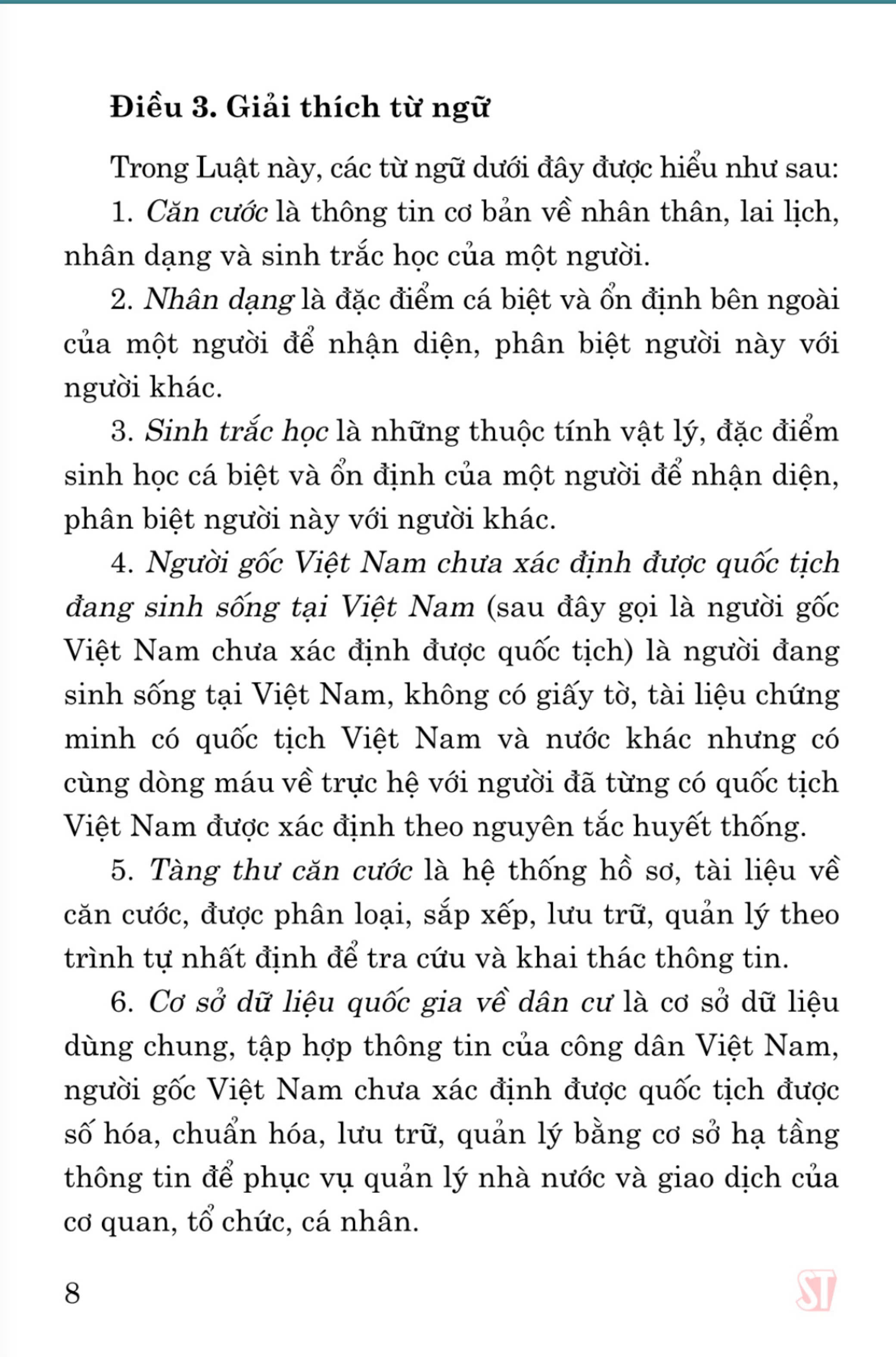 Luật Căn cước công dân (bản in 2024)