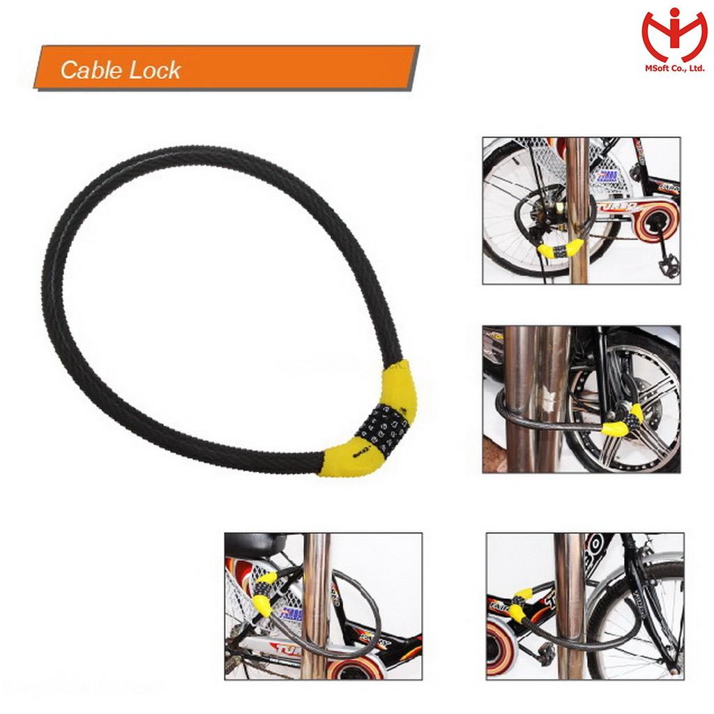 Khóa xe đạp 5 số SOLEX Thái Lan thân dây cáp 20mm x 1m - MSOFT