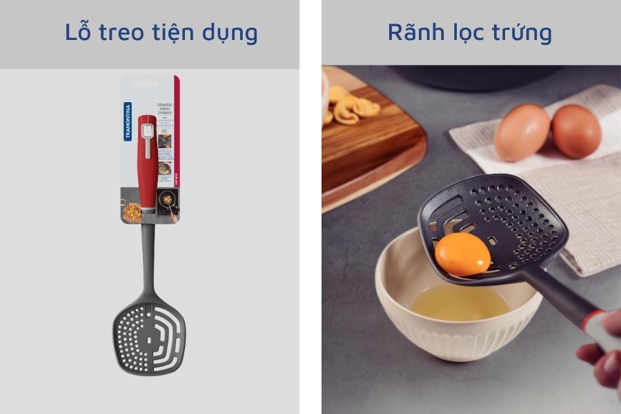 Muôi Thủng Đa Chức Năng Tramontina Verano 33cm Nhựa PA Cao Cấp Chịu Nhiệt Nhập Khẩu Brazil