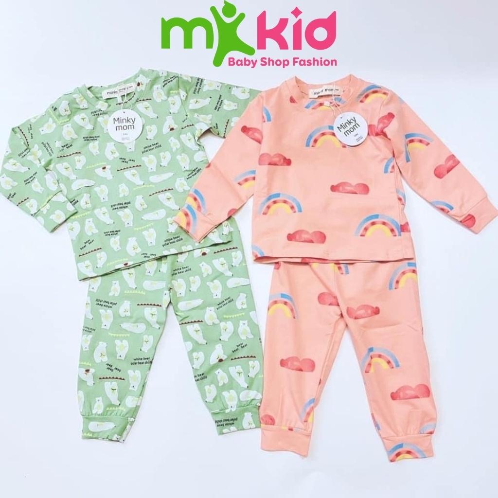 Bộ Thu Đông Cho Bé Bộ Minky Mom Dài Tay Cho Bé Trai Bé Gái Chất Cotton Cao Cấp Co Giãn Thấm Hút Mồ Hôi Tốt