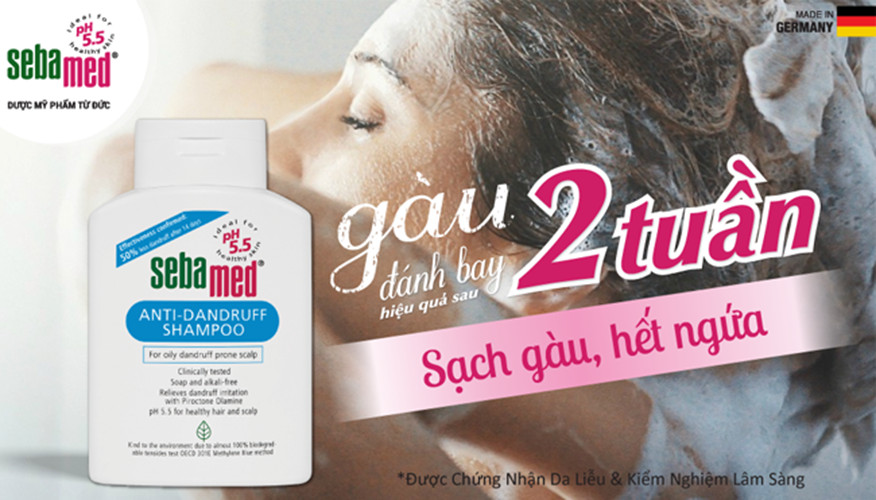 Dầu gội giúp làm giảm gàu Sebamed pH 5.5 Anti-Dandruff Shampoo 200ml (Nhập khẩu)