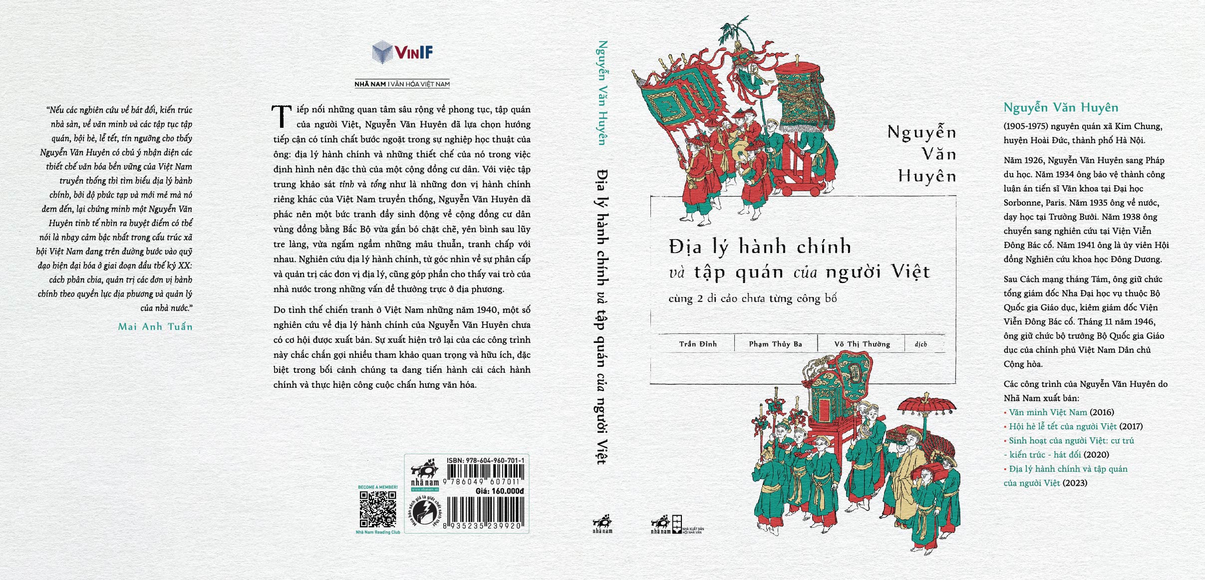 Sách - Địa lý hành chính và tập quán của người Việt cùng 2 di cảo chưa từng công bố (Nguyễn Văn Huyên) - Nhã Nam Official