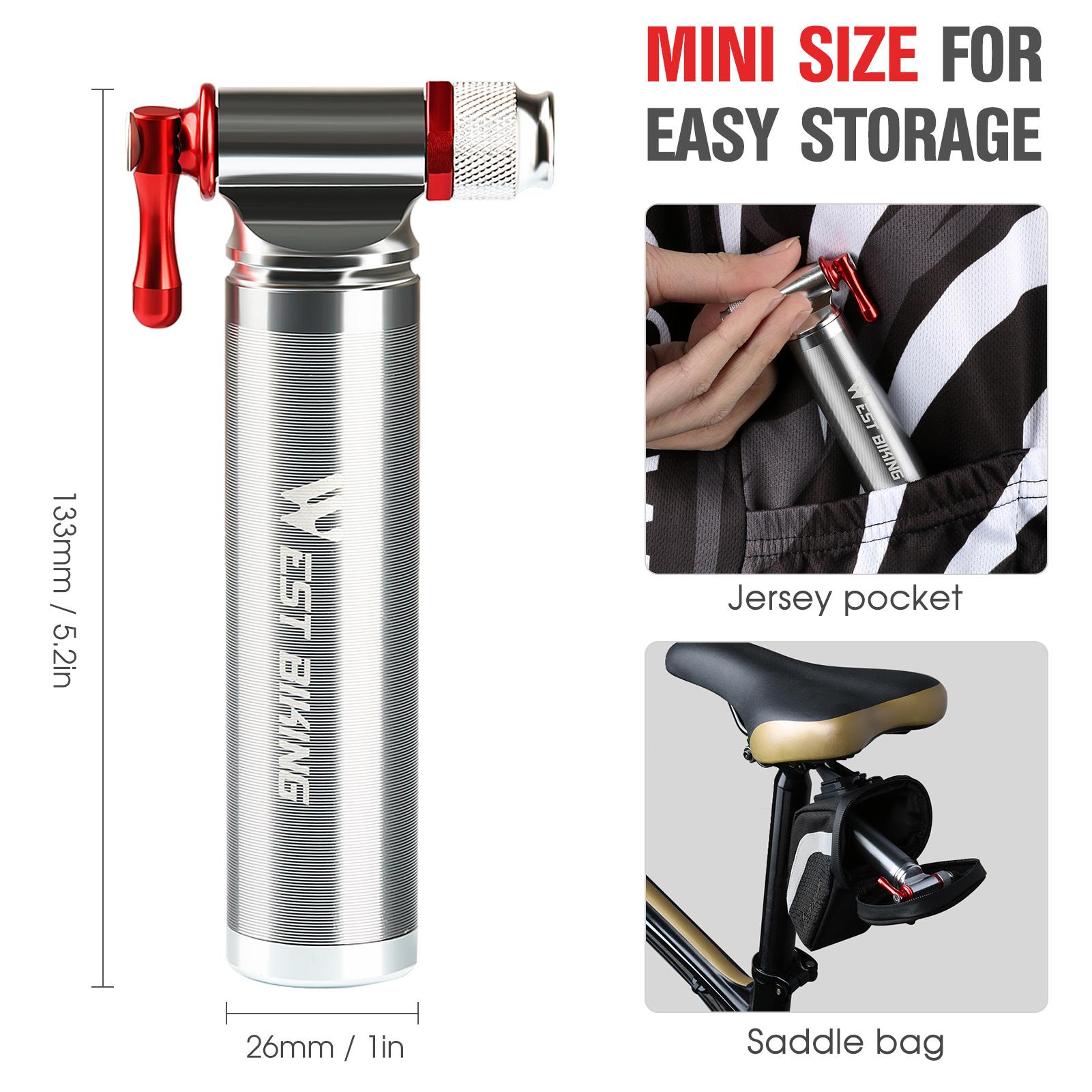 Bơm xe đạp mini WEST BIKING CO2 cho Presta và Schrader