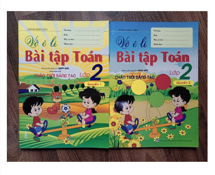 Sách - Combo Vở Ô Li Bài Tập Toán Lớp 2 - Quyển 1 + 2