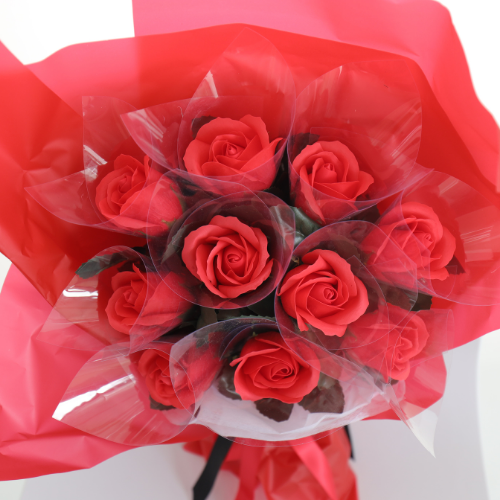 Bó hoa hồng sáp 10 bông - đỏ