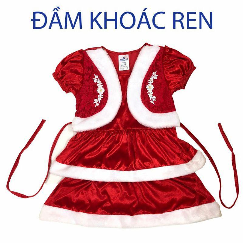 Đầm noel cho bé gái - Đầm khoác ren - 10-12kg