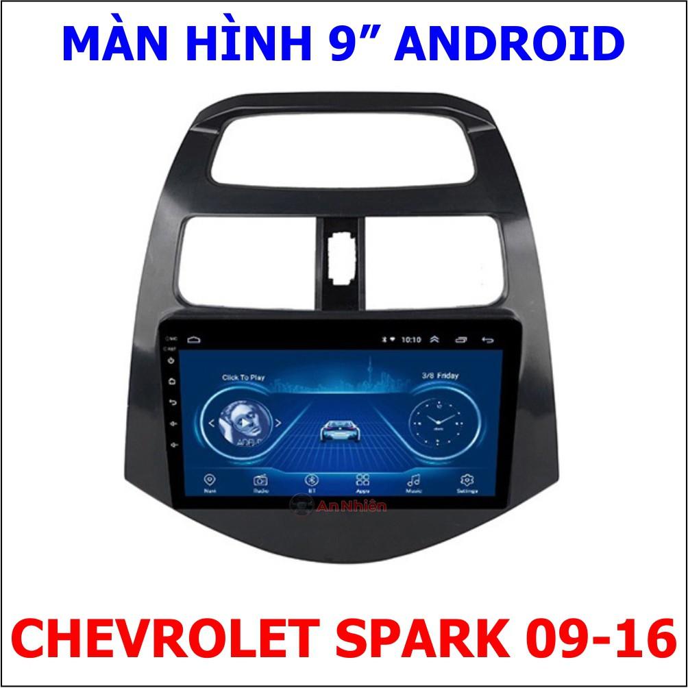 Màn Hình Android 9 inch Cho Xe SPARK 2009-2016 - Đầu DVD Chạy Android Kèm Mặt Dưỡng Giắc Zin Cho Chevrolet Spark