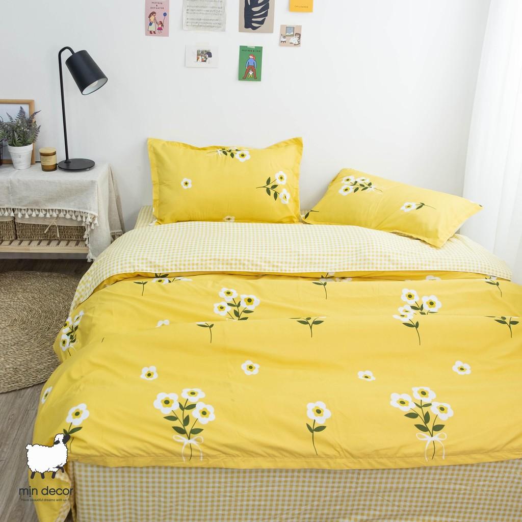 Bộ Chăn Ga Gối Tim Hồng Chấm Bi Chăn Ga Gối Nệm Cotton 3D Mềm Mịn - Mịn Decor