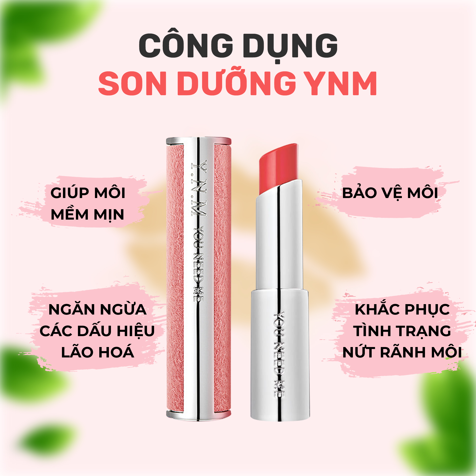 Son Dưỡng Lì Có Màu YNM Candy Pop Glow Melting Balm Coral Moment 3g/ Đỏ Hồng