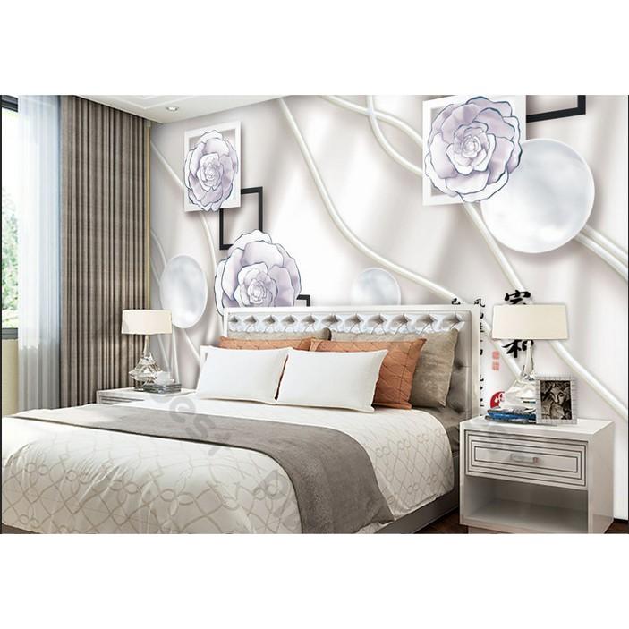 Tranh dán tường Hoa hồng ba chiều cổ điển, tranh dán tường 3d hiện đại MS1168910