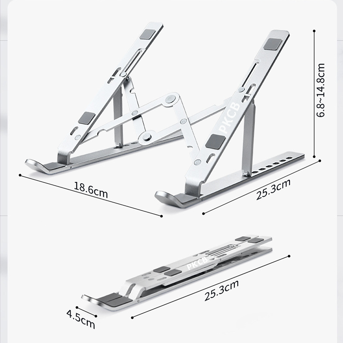 Giá đỡ hợp kim nhôm cao cấp gấp gọn dành cho Laptop, điện thoại giúp tản nhiệt có thể điều chỉnh độ cao hàng chính hãng PKCB HPT1026