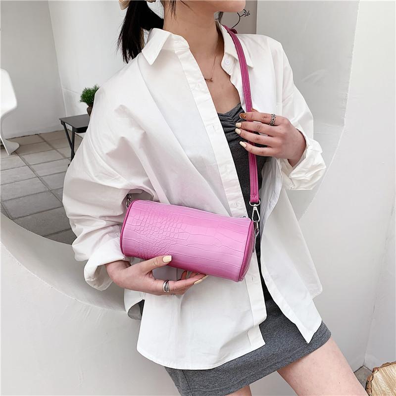 2021 Mới Cá Tính Retro Nữ Túi Đeo Vai Hình Trụ Trống Túi Nữ Túi Dung Tích Lớn Đa Năng Cầm Tay