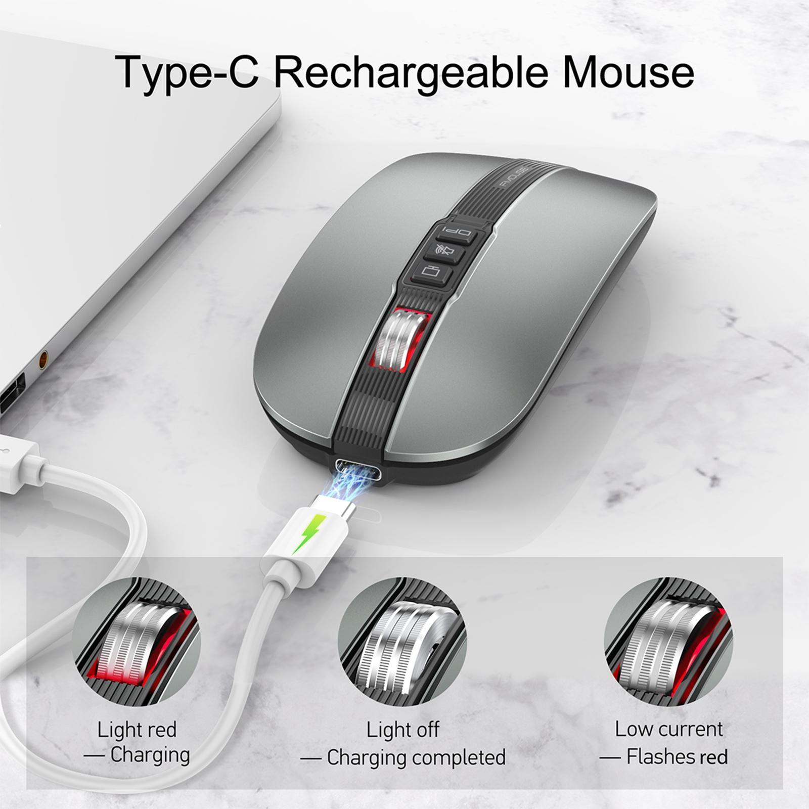 Mini Mouse Quiet Rechargeable Ergonomic DPI Button for PC Laptop Tablet