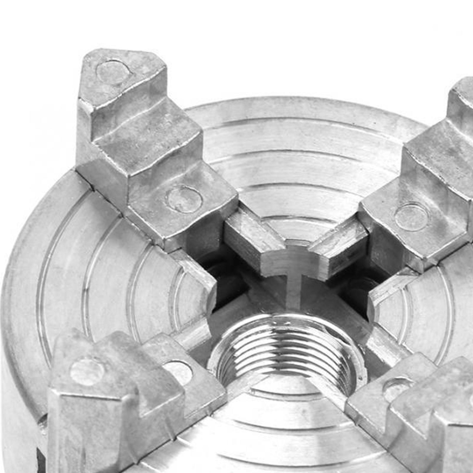 Mini Lathe Chuck Four Jaws Self Centering Milling Tool Drilling Machine High Strength Wood Turning Chuck Clamping Hex Key Parts