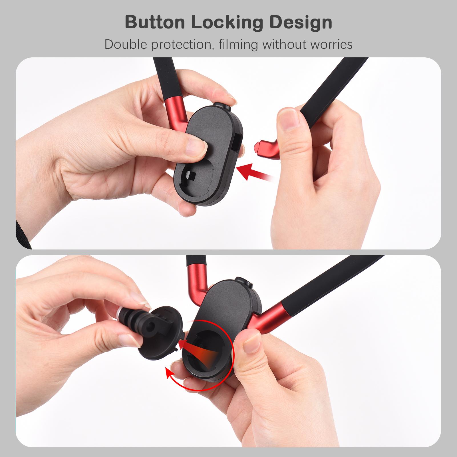 Sports Camera Neck Holder Mount Smartphone Neck Mount Chest Holder with Action Camera Mount Adapter and Phone Holder Replacement for GoPro Hero 11/10/9/8 iPhone 14/13/12/11 Video Recording Accessories