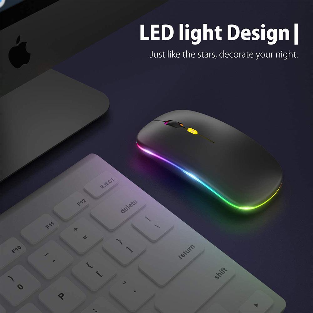 Chuột Bluetooth Không Dây Cho MacBook PC iPad Máy Tính Sạc Kép Chế Độ Bluetooth 4.0 + Chuột USB 3 DPI Có Thể Điều Chỉnh