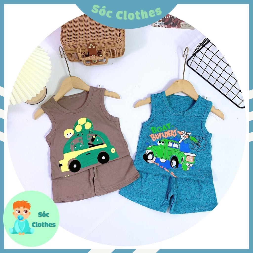 Bộ Ba Lổ Ô tô Mùa Hè Cho Bé Trai Size 8-18kg