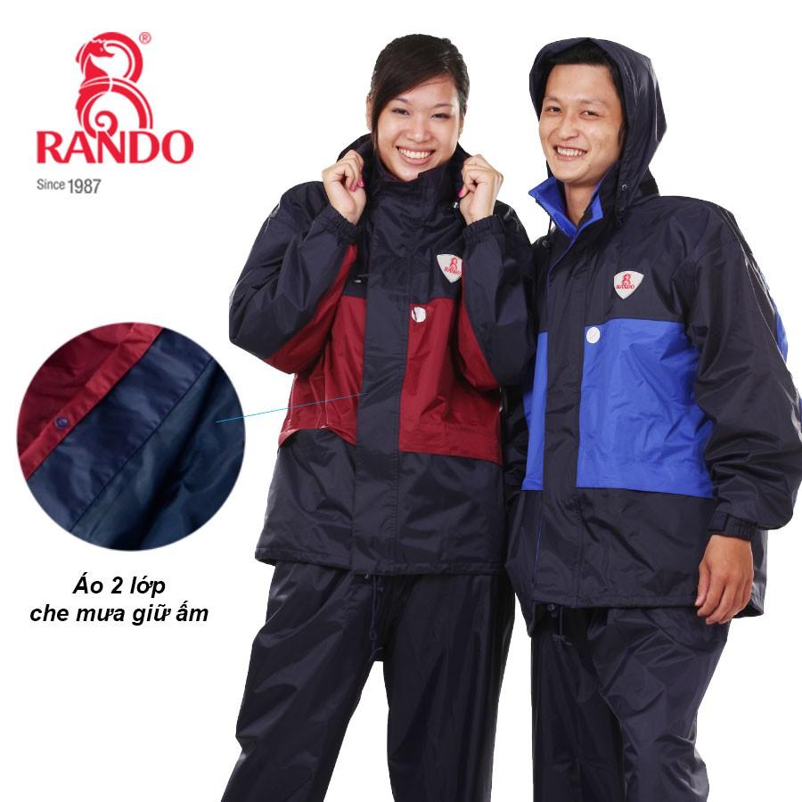 Bộ quần áo mưa 2 công dụng Rando RB2 (Xanh đen phối)