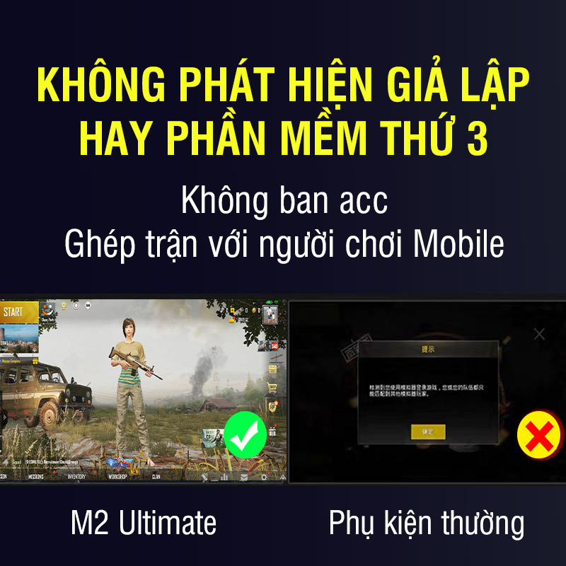 Meiying M2 Ultimate - Bộ chuyển đổi game chơi PUBG, Free Fire, COD bluetooth 5.0 không delay, giật lag