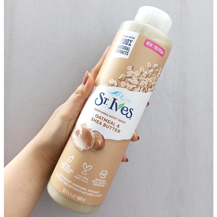 Sữa Tắm ST. IVES BODY WASH Tẩy Tế Bào Chết 650ml bơ yến mạch